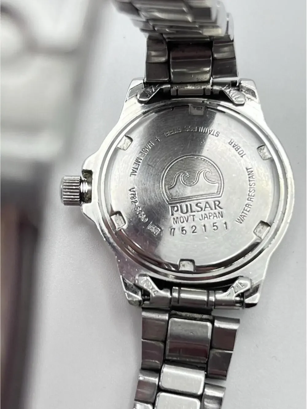 Pulsar Quartz Watch V782-6C60 Women Silver Fixed Bezel Analog New Battery Works